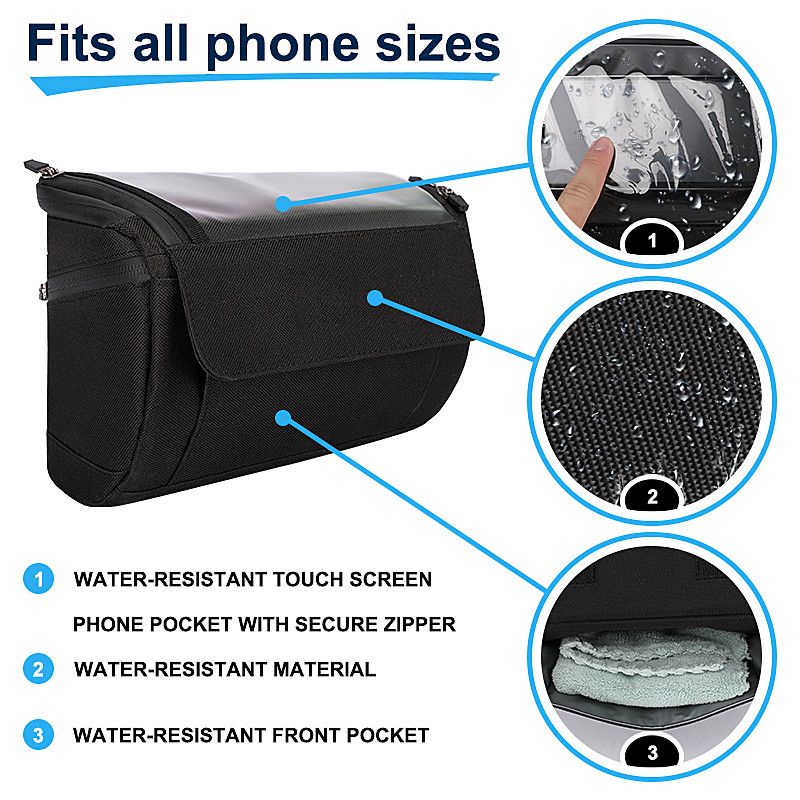 Touch Screen Fahrrad-Telefon-Tasche, die wasserdichten Telefon-Kasten-Geldbörsen-Beutel 20x8x10cm im Freien radfährt