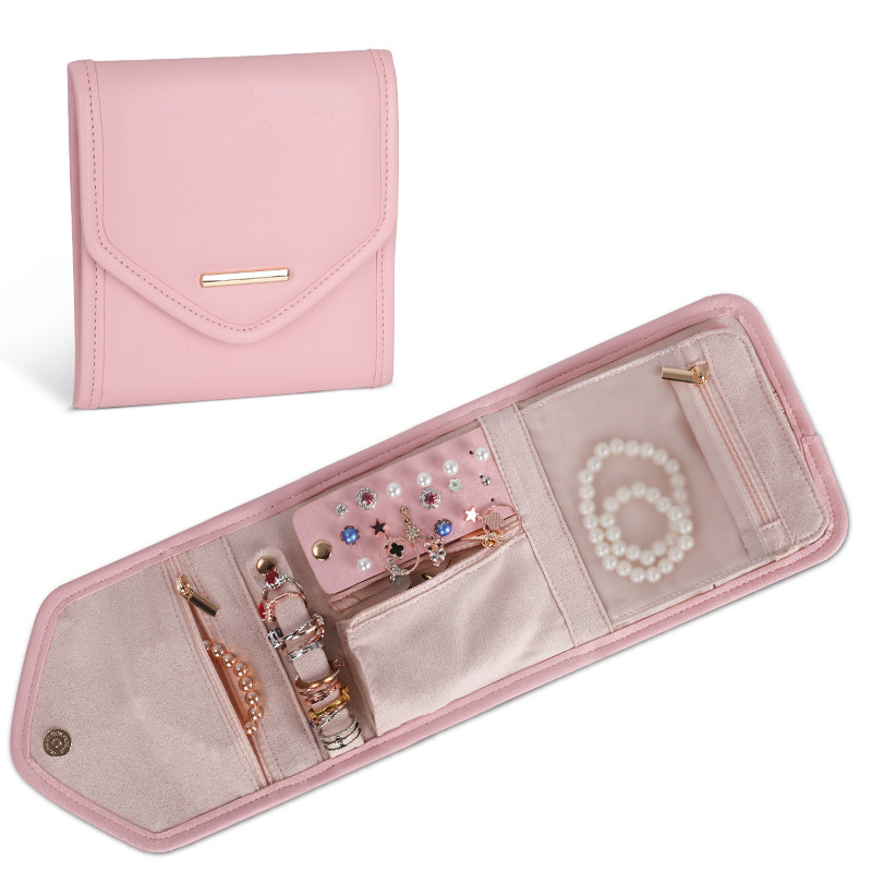 Faltbare Schmuck-Speicher-Taschen-Kasten-Mini Travel Organizer Jewellery Roll-Tasche 14.5x3x15cm