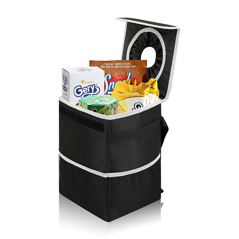 Abfall-Auto-Organisator-Bags Black Hanging-Leck-Beweis-Abfalleimer-Deckel-Abfall 8.4x7.4x10.4“