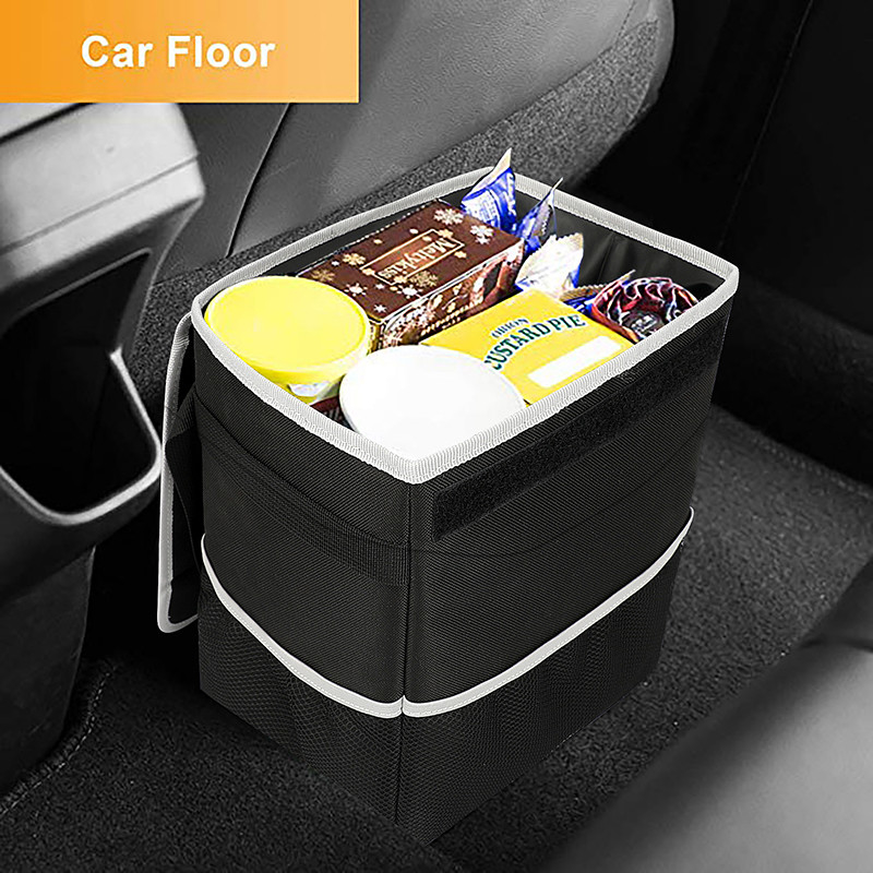 Abfall-Auto-Organisator-Bags Black Hanging-Leck-Beweis-Abfalleimer-Deckel-Abfall 8.4x7.4x10.4“