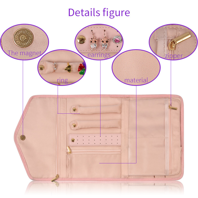Hängender Ohrring-Schmuck-Reise-Fall-Organisator Bag Portable Roll herauf 23x15x1.5cm
