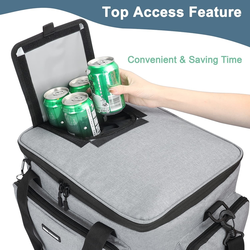 Männer Silberweiß-das 60Can 0.8kg großer Isolier-Tote Cooler Bag With Zippers weicher
