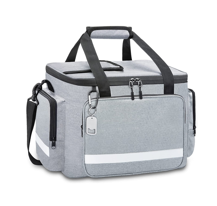 Männer Silberweiß-das 60Can 0.8kg großer Isolier-Tote Cooler Bag With Zippers weicher