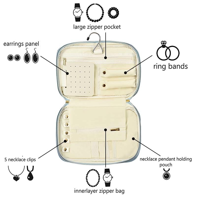 Kleiner Faux-lederner Reise-Schmuck-Kasten-Kasten-Organisator Travel Portable 10x6.4x2“