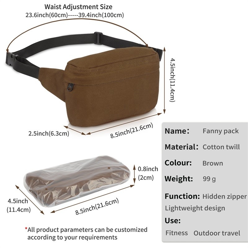 MTB-Motorrad-umschlingen Querkörper-Taillen-Gurt-Tasche für Frauen die Schulter, die wandert 8.5X2.5X4.5“