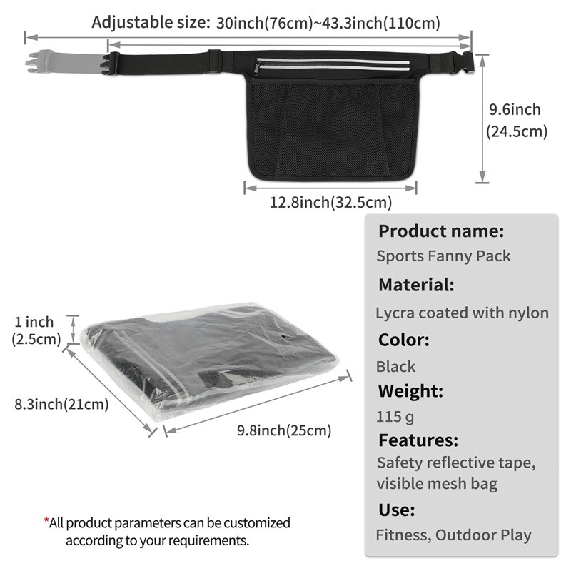 4,5 x 5,5 12.8X9.6 radfahrende kampierende Fanny Pack Belt Crossbody Bag Hig