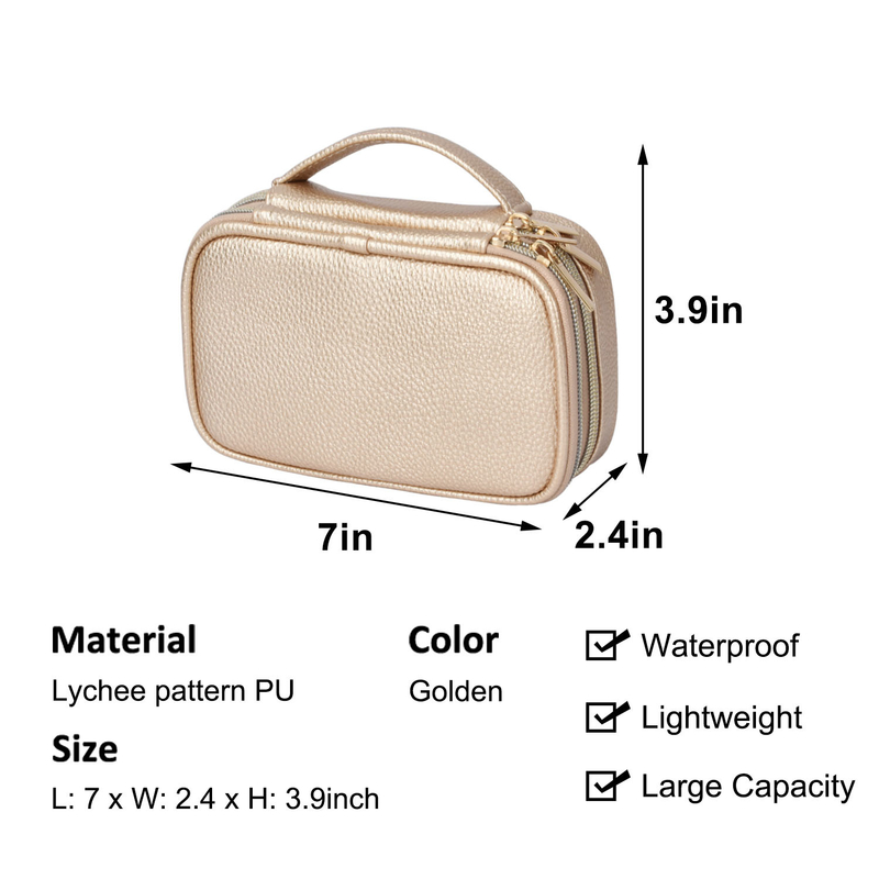 2 Schicht-Schmuck-Speicher-Taschen-Beutel-Organisator-Pouch Earring Travel-Fall 7x2.4x3.9“