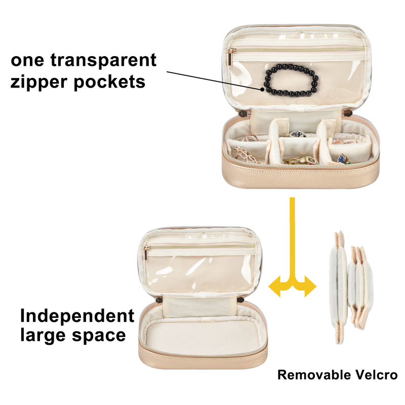 2 Schicht-Schmuck-Speicher-Taschen-Beutel-Organisator-Pouch Earring Travel-Fall 7x2.4x3.9“