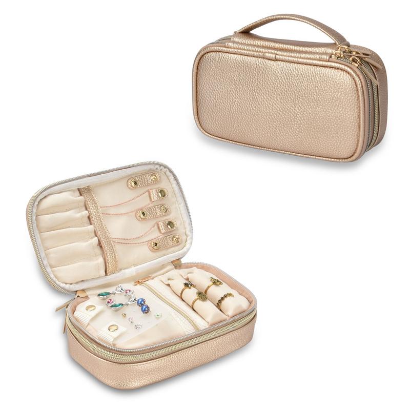 2 Schicht-Schmuck-Speicher-Taschen-Beutel-Organisator-Pouch Earring Travel-Fall 7x2.4x3.9“