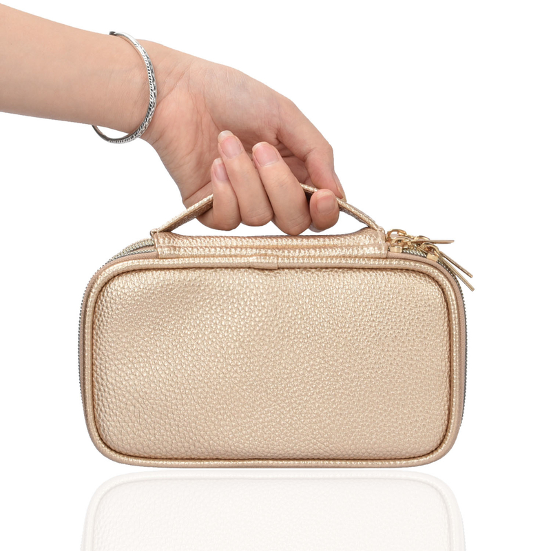 2 Schicht-Schmuck-Speicher-Taschen-Beutel-Organisator-Pouch Earring Travel-Fall 7x2.4x3.9“