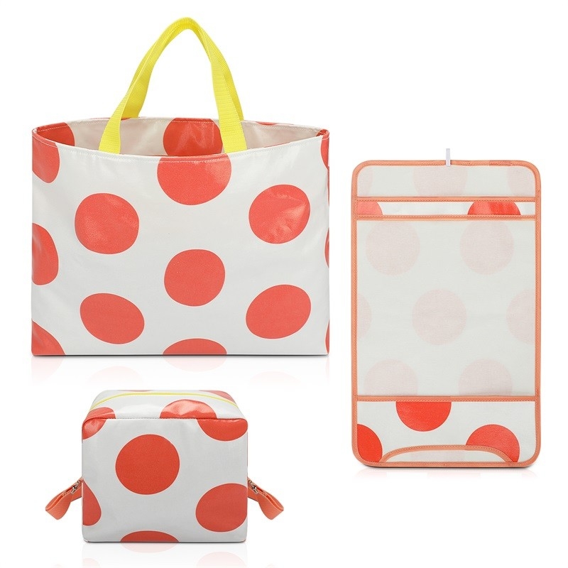 Faltendes Segeltuch Tote Shopping Bag Large die 3 Satz-Handtaschen schürzt Geldbörsen 15.5X12.5“