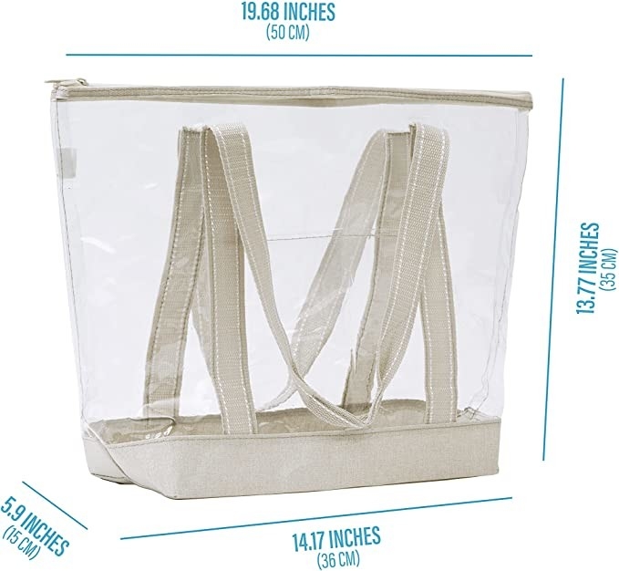 Klare freundliche Einkaufstasche-Fördermaschine Eco transparentes PVC Tote Bag Stadium Outdoor Beach 14x5x13“