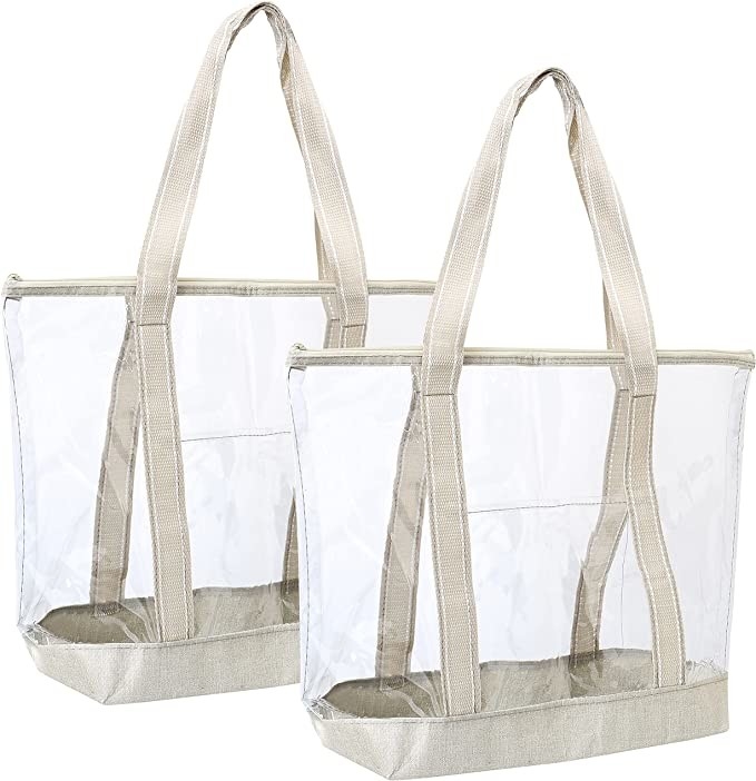 Klare freundliche Einkaufstasche-Fördermaschine Eco transparentes PVC Tote Bag Stadium Outdoor Beach 14x5x13“