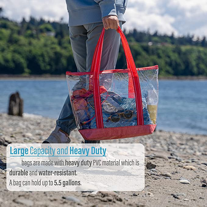 Freundliche Einkaufstaschen 14 Zoll Eco mit Logo Pvc Clear Tote Bag-Stadions-Pool im Freien
