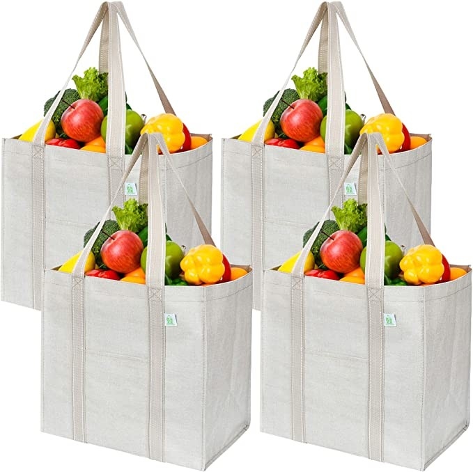 Hochleistungssegeltuch-Einkaufstasche mit Taschen machen Codycross-Lebensmittelgeschäft freundliches Eco Reißverschluss zu