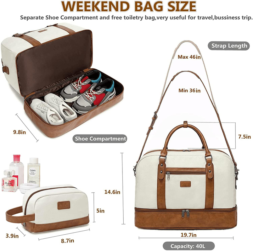 Stilvolle Düffel-Reise bauscht sich mit Zoll 19.7x9.8x14.6 des Laptop-Fach-Toilettenartikel-19“