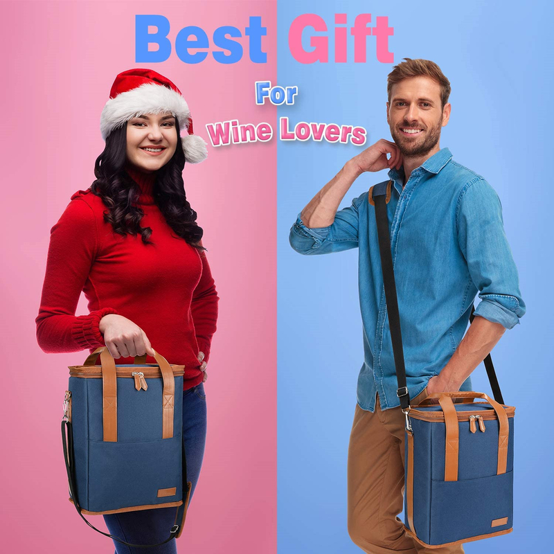 XL isolierte Kühltasche-Beutel für Flaschen 8.6X7.1X12.5 des Lebensmittelgeschäft-Wein-6“