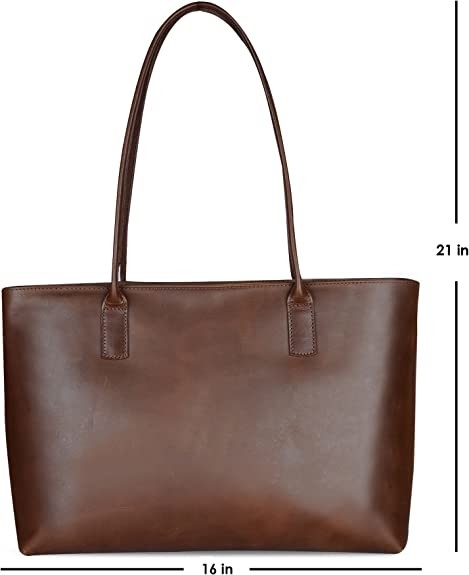 Lederner Laptop Tote Bag, Büro-Umhängetasche des Weinlese-tragbaren Computers der Arbeits-16x21