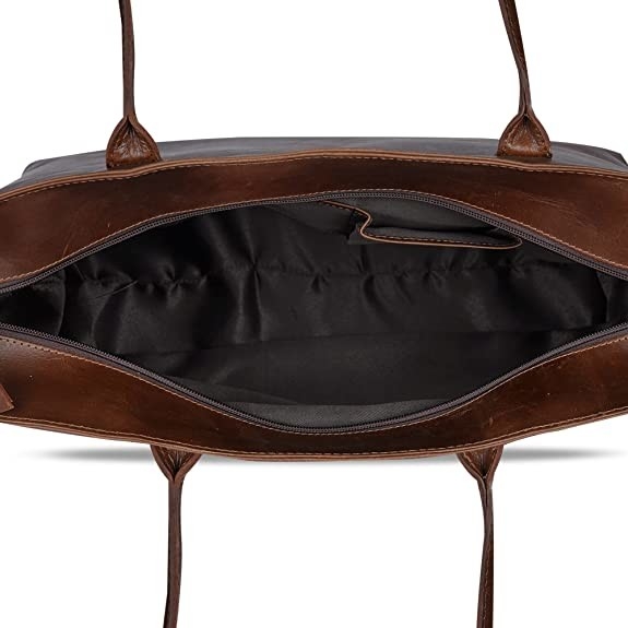 Lederner Laptop Tote Bag, Büro-Umhängetasche des Weinlese-tragbaren Computers der Arbeits-16x21