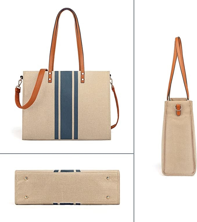 Segeltuch-Arbeits-Laptop-Tote Bag For Women Casual-Reise 16.33x4.7x12.99