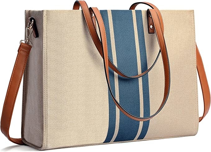 Segeltuch-Arbeits-Laptop-Tote Bag For Women Casual-Reise 16.33x4.7x12.99