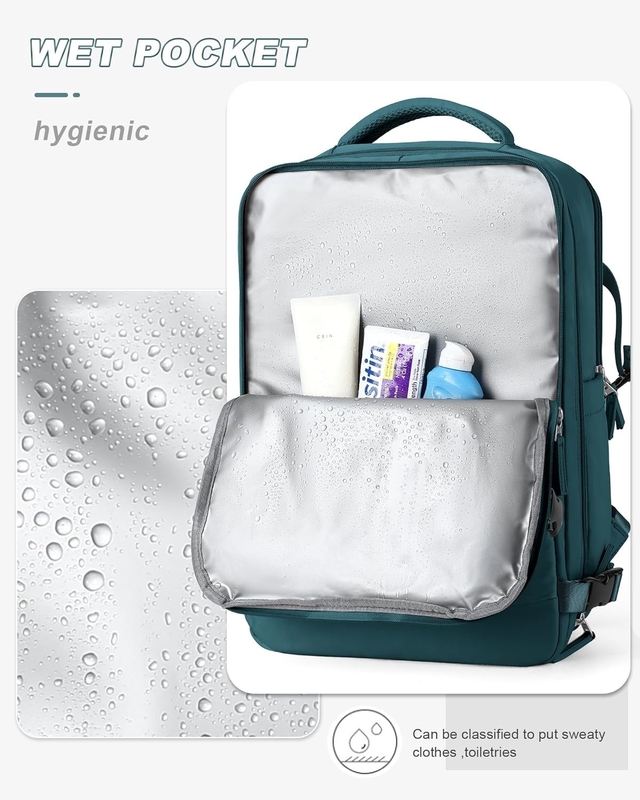 Wasserdichte Fluggesellschaft zugelassen Tragen Sie einen Laptop Hochschule Wandern Reisen Rucksack mit Schuhfach für Frauen Männer
