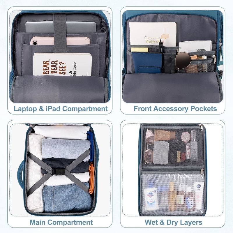 Wasserdicht Geschäft Wandern Gelegenheitsgefährt Reisetasche Flug genehmigt Fit 16-Zoll-Laptop