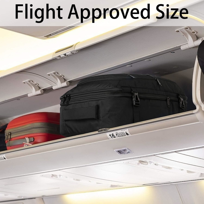 Schwarz 40L Erweiterbare Handgepäcktasche Fluggenehmigte Outdoor-Tasche