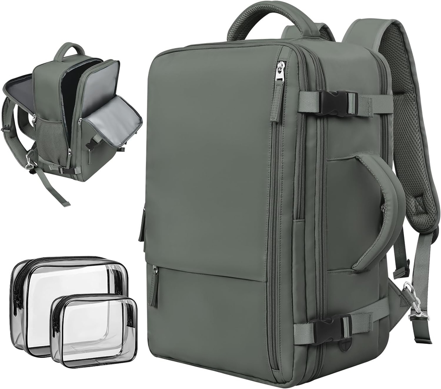 Casual Carry On Luggage Bag Olive Green Duffel Reisetasche mit USB-Ladeanschluss
