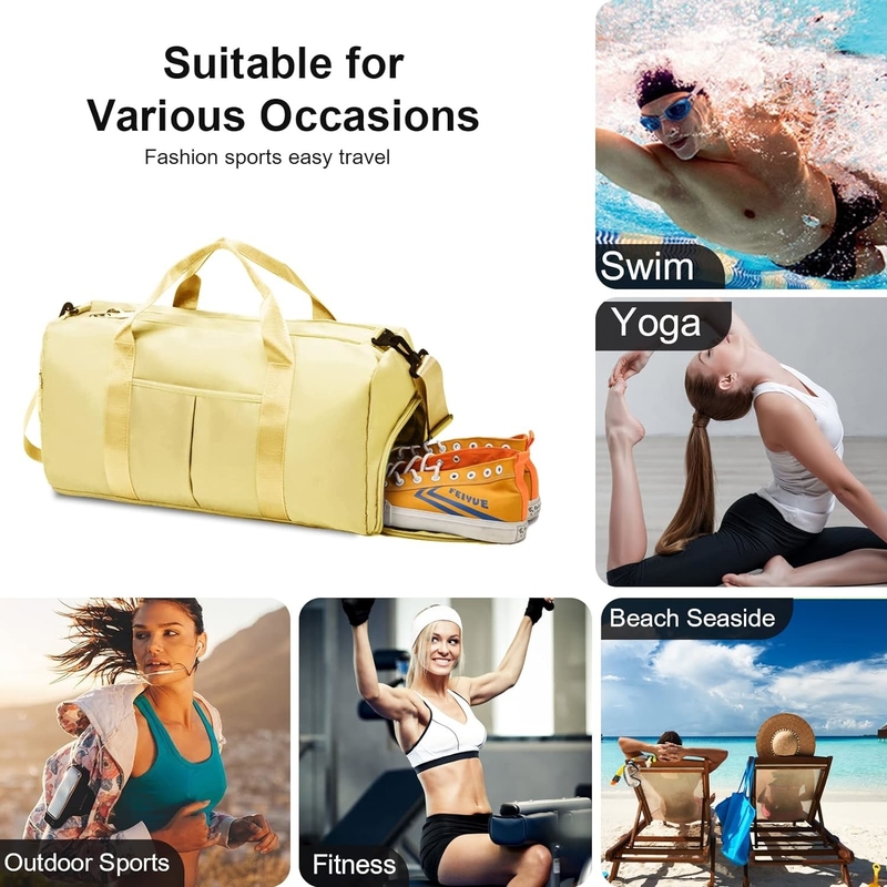 Yoga Gym Sport im Freien Wochenende Übernachtung Reisetasche Hellgelbe Farbe Große Größe