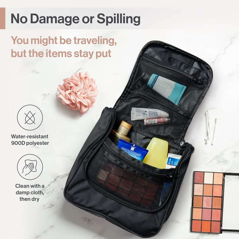 Großes, wasserdichtes, schwarzes, aufgehängtes Toilettenbeutel für Make-up und Rasiersupplies