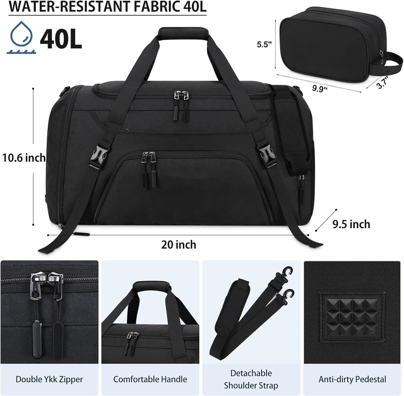 Großes Wochenende Übernachtung Wasserdicht hochwertiges Duffle Fitnessstudio Sport Toilettenartikel Reisetasche mit Schuhfach
