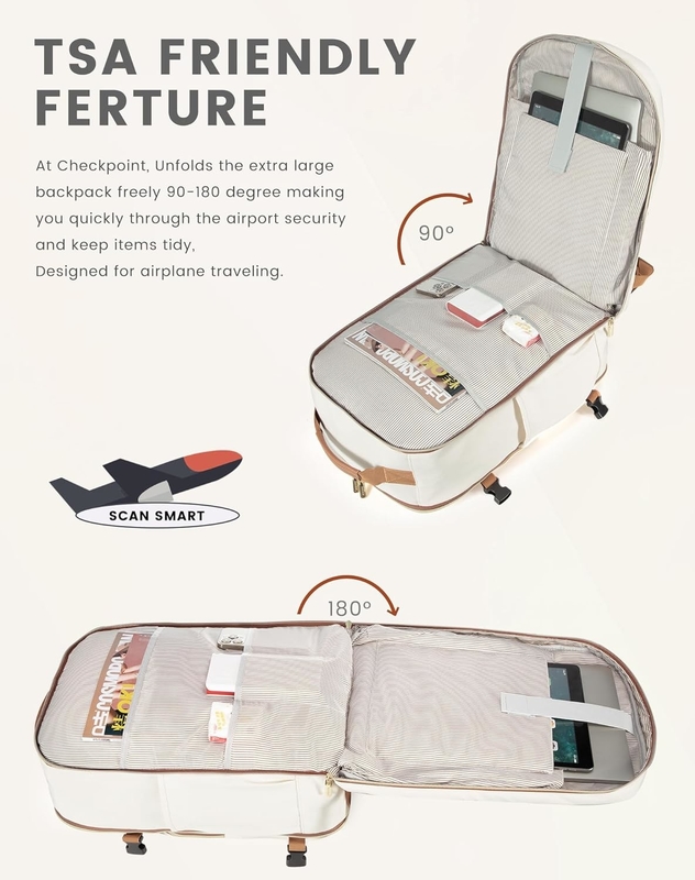 Fluggenehmigt, perfekt für College-Wanderungen, Übernachtungsreisetasche mit 17,3 Zoll Laptop-Abteil.