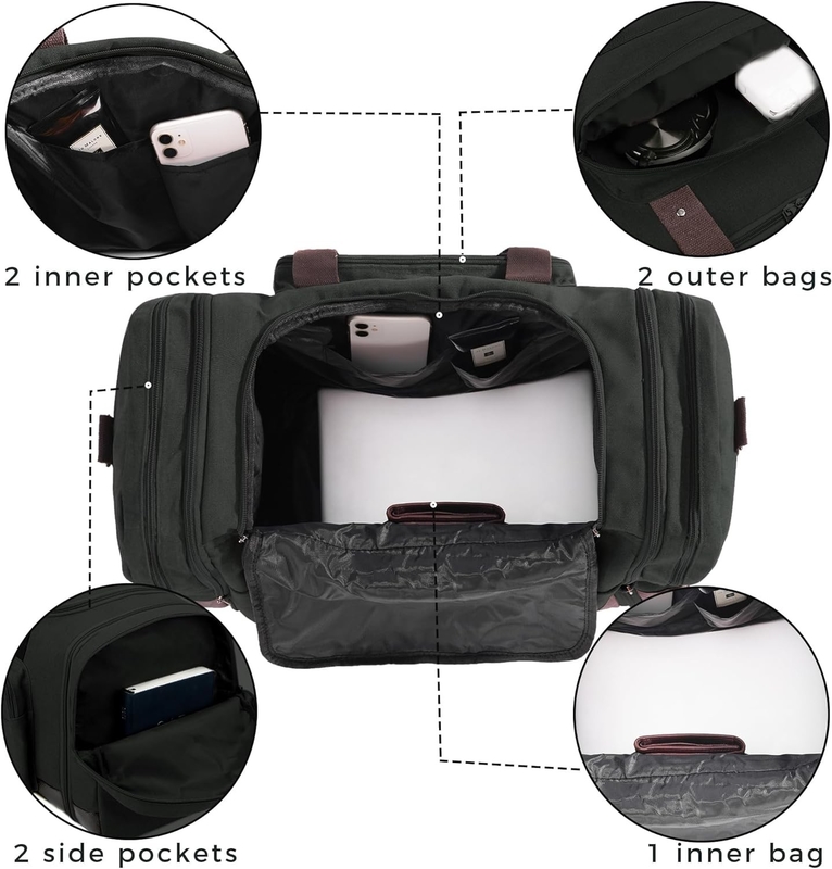 Großkapazität Reisetasche Wochenende Bequem mitzunehmen Gepäck Männer Duffel Leinwand Crossbody Reisetasche