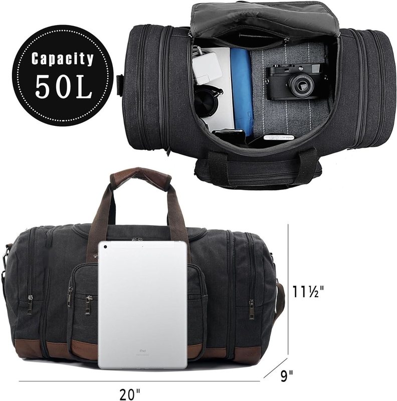 Großkapazität Reisetasche Wochenende Bequem mitzunehmen Gepäck Männer Duffel Leinwand Crossbody Reisetasche