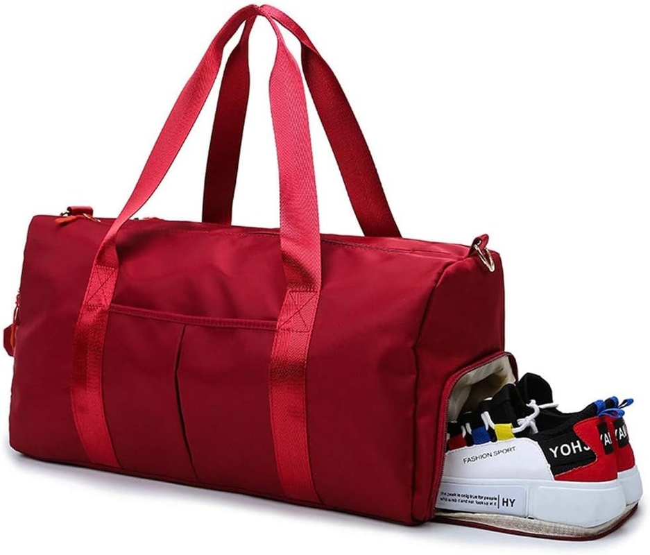 Rote große Sport-Gymnastik-Wochenende Training Schwimmen Yoga Reisetasche mit nasser Tasche und Schuhfach