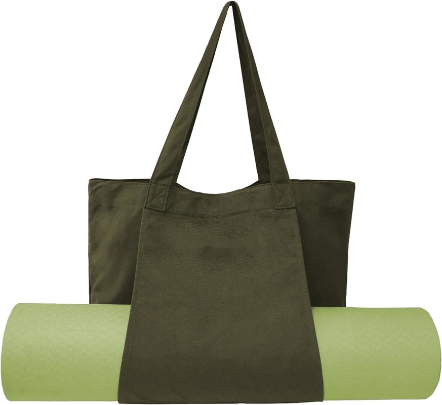 Große, langlebige, grüne Baumwollfarbene Sporttasche mit Schuhfach Tasche