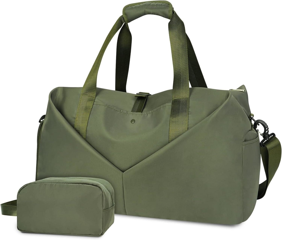 Grüne tragbare Übernachtungs-Weekend-Tasche Gymnastik-Duffel-Tasche mit nassen Taschen-Schuhe Abteil