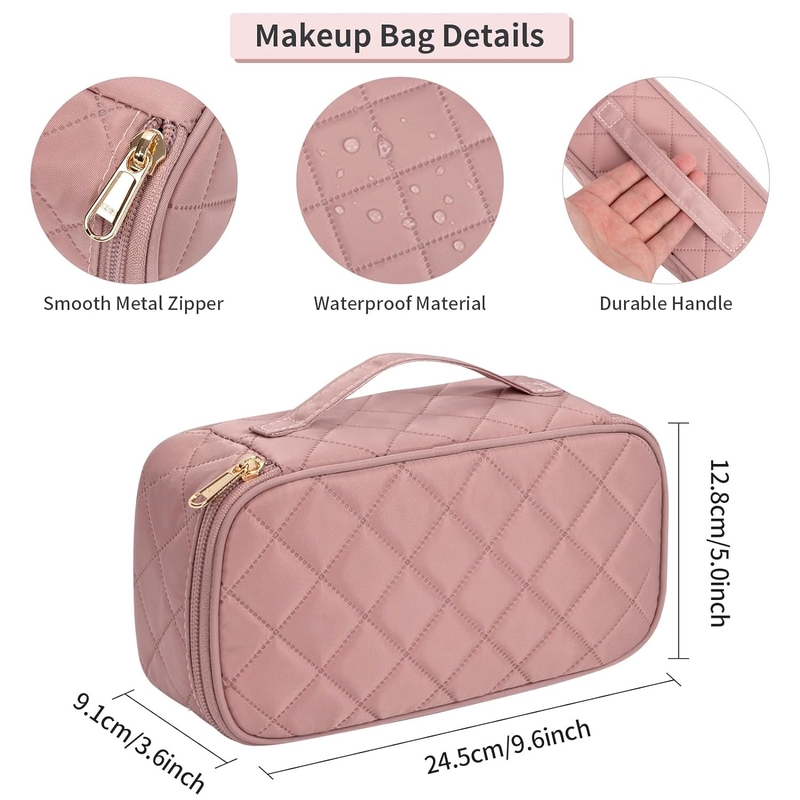 Portable Pink Cute kleine Make-up-Bürste Organisator benutzerdefinierte Reisetasche mit Abteil