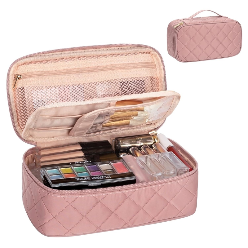 Portable Pink Cute kleine Make-up-Bürste Organisator benutzerdefinierte Reisetasche mit Abteil