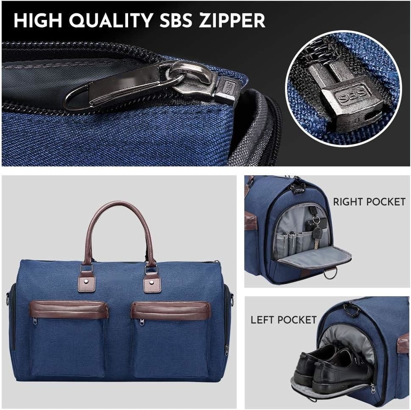 Großes Blau 2 in 1 Hängetasche Koffer Maßgeschneiderte Reisetasche mit Toilettenbeutel
