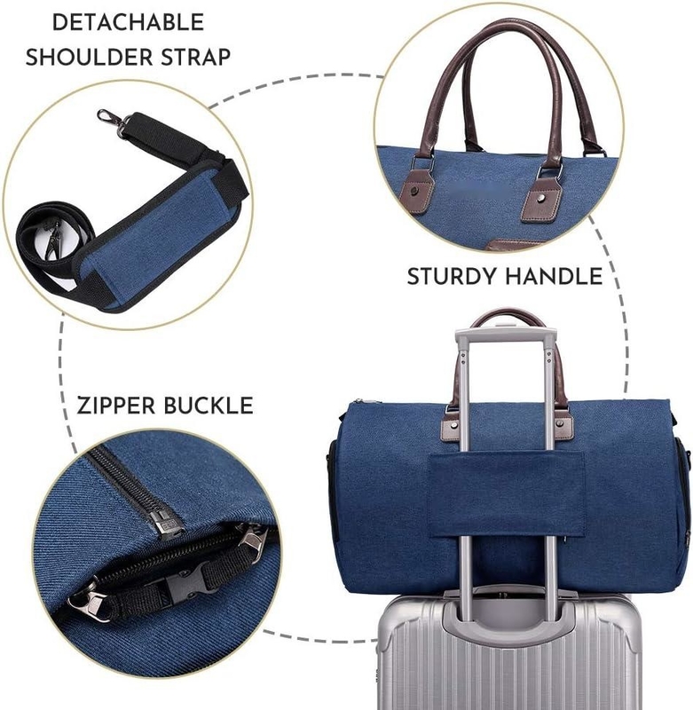 Großes Blau 2 in 1 Hängetasche Koffer Maßgeschneiderte Reisetasche mit Toilettenbeutel