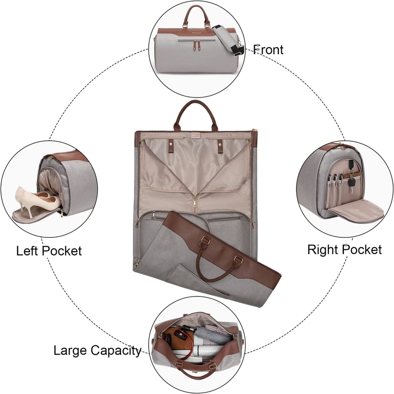 Männer Frauen 2 in 1 Hängende Anzugstüte Custom Duffel Reisetasche Mit Schultergurt