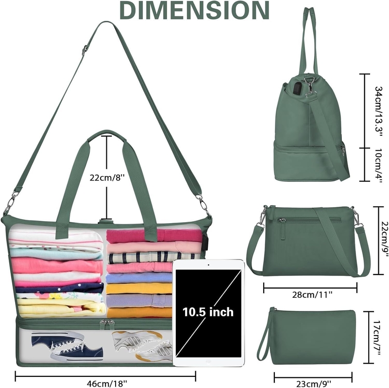 Erweiterbares Carry On Tote Weekend Gym Duffle Custom mit Schuhfach und nasser Tasche