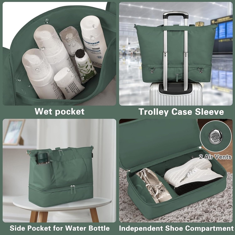 Erweiterbares Carry On Tote Weekend Gym Duffle Custom mit Schuhfach und nasser Tasche