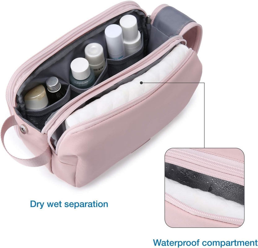 Pink Dopp Kit Wasserdichtes Rasieren Kosmetik Make-up Maßgeschneiderte Reisetasche Für Frauen