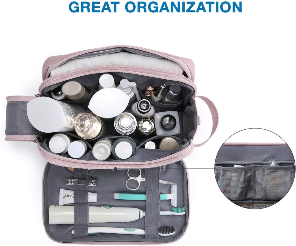 Pink Dopp Kit Wasserdichtes Rasieren Kosmetik Make-up Maßgeschneiderte Reisetasche Für Frauen