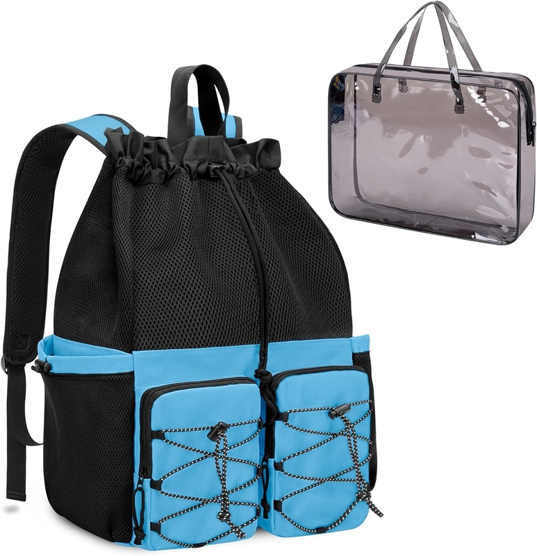 Große wasserdichte Zugseile Strand Schwimmen Fitnessraum Pool Sportnetz Custom Reisetasche für Männer und Frauen