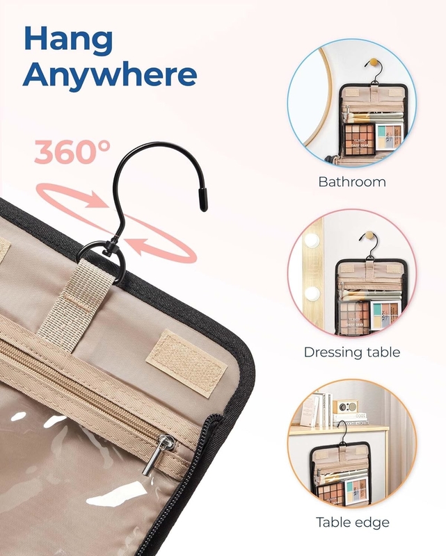 Tragbare Kosmetik Großkapazität Tür Raum Notwendigkeiten Maßgeschneiderte Reisetasche mit Hängen Haken
