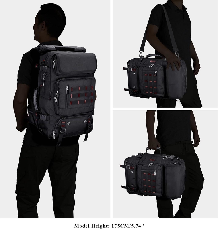 Schwarze Fluggesellschaft mit großer Kapazität, zugelassenes Cabrio-Nylon-Taschen für Männer